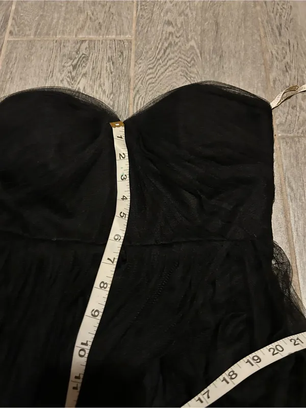 Jenny Yoo Black Strapless Evening Gown - sparkly black maxi dress - size 8 - Image 13