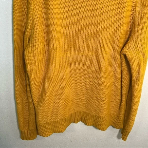 Old Navy Women's Size Large Hi Emotion‎ Pullover Sweater Mustard Yellow Crewneck - Image 8