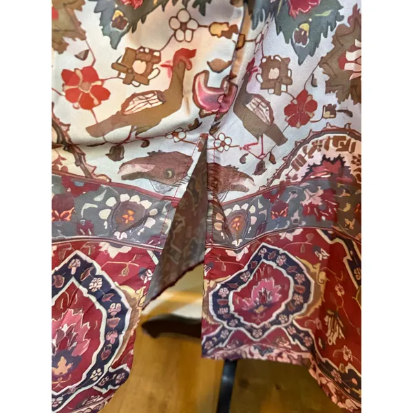 Boho Maxi Dress Long Sleeve Tapestry Floral L whimsi dainty colorful retro beach - Image 8