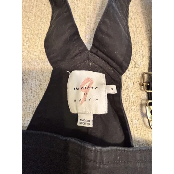 The Nines by Hatch Black Maternity Overalls Size 6 Adjustable Strap Straight Leg - Image 4