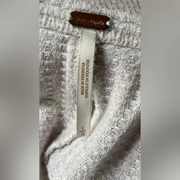 Free People Ivory Textured Knit Top - Image 4