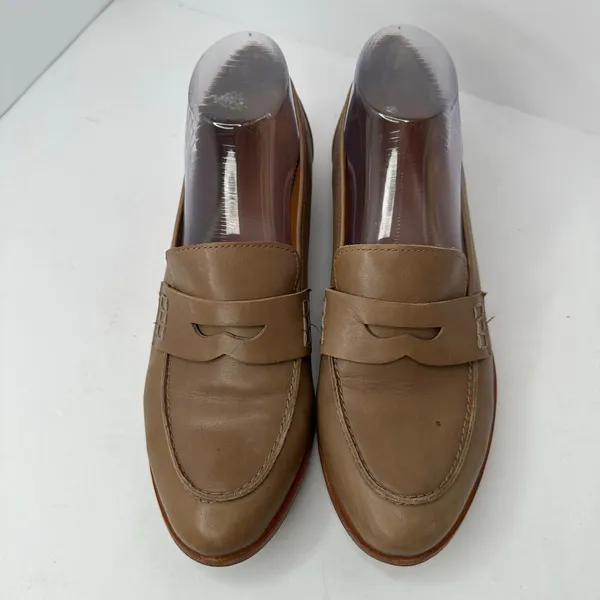 Franco Sarto Women size 9.5 Taupe Leather A Jolette Penny Loafers Flat Classic - Image 3