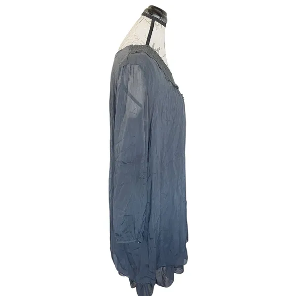 Carla Conti Dress Sz Large Bohemian Boho Ethereal, Romantic Quiet Luxury Neutral - Image 3