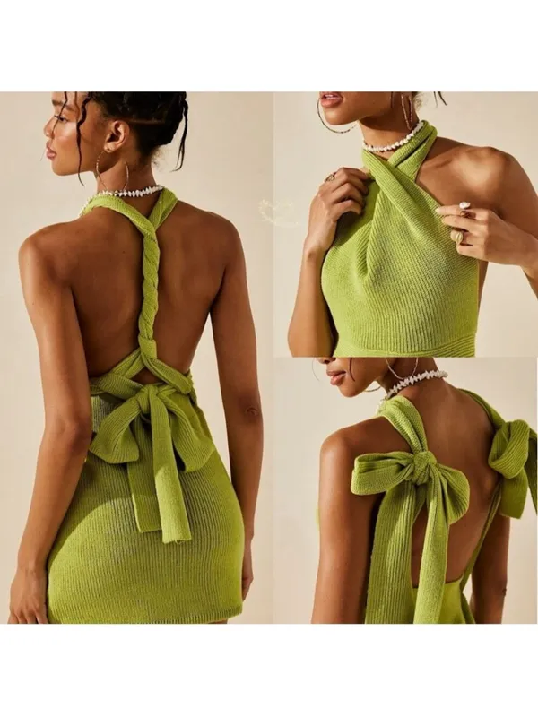 Free People Orchid Convertible Low-Back Mini Dress - Image 2