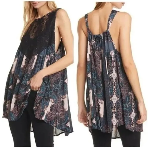Free‎ People Count Me In Trapeze Mini Tunic Dress M - Image 2