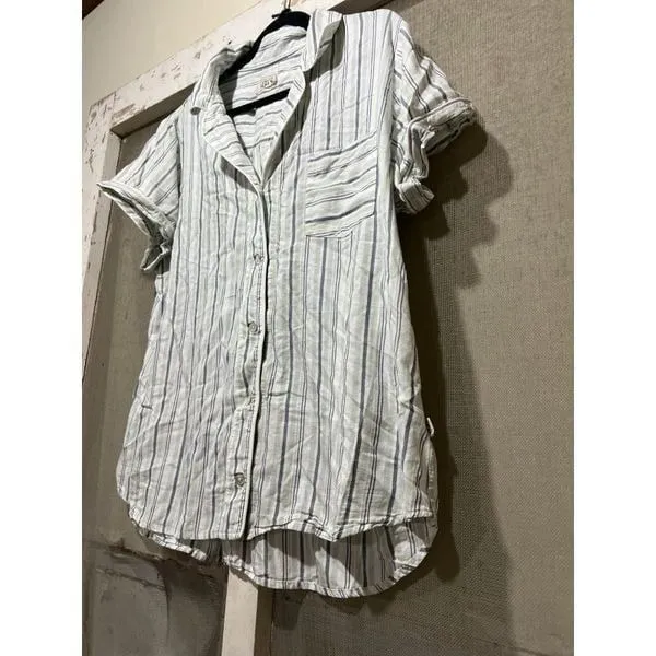 Ugg‎ Striped Short Sleeve Button Down Shirt SZ XL - Image 2
