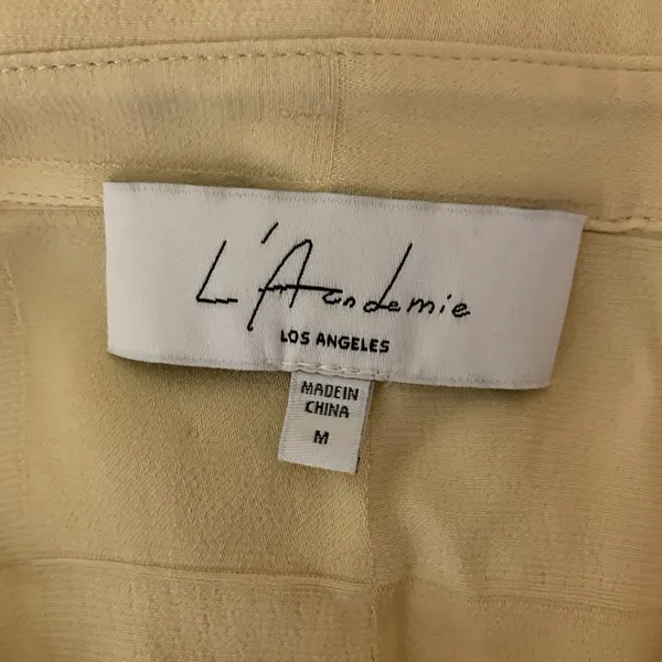 L'Academie Cream Textured Button Blouse Tunic Lightweight Chic Minimalist M - Image 5