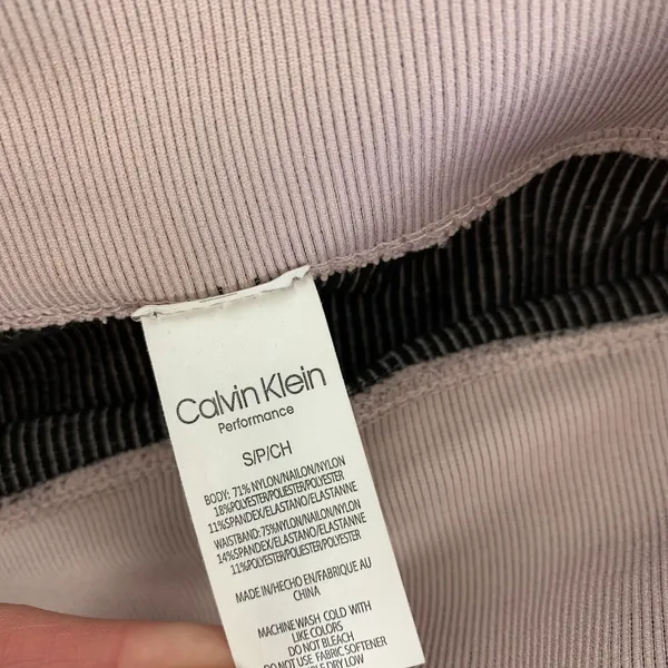 Calvin Klein Womens Biker Shorts Small Pink Activewear Gym Y2K Athleisure - Image 3