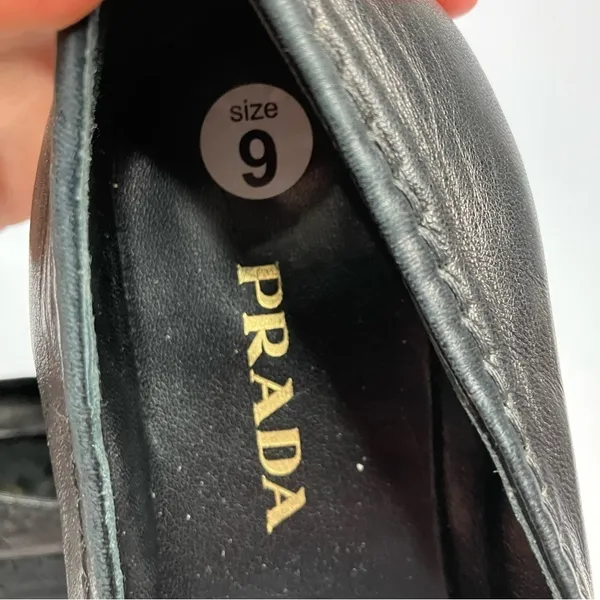 Prada platform espadrille shoes black leather size‎ 40.5 - Image 7
