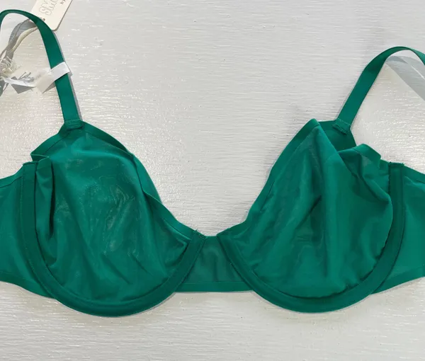 Aerie New SMOOTHEZ Mesh Unlined Underwire Balconette Bra Green Envy Size 36C - Image 11
