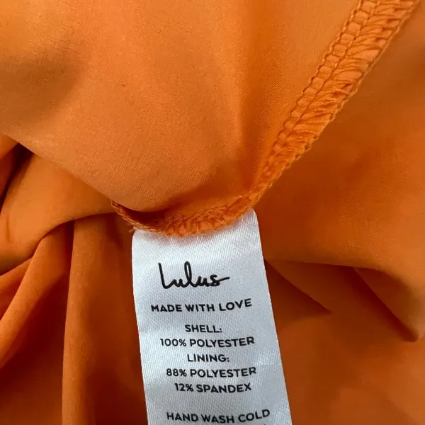 NWT Lulus Floral Print Midi Skirt Orange Green Boho Side Slit Size L - Image 6