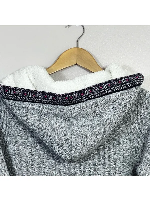 American Eagle Outfitters Women’s Gray Zipped Hoodie Sweatshirt Jacket Sz L - Image 6