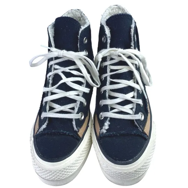 Converse Chuck Taylor All Star Raw Edge Black Platform High Top Sneakers Sz 5.5 - Image 2