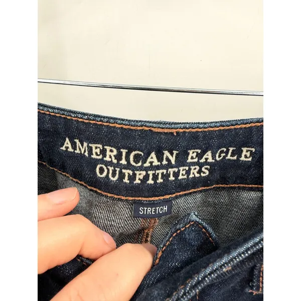 American Eagle Tomgirl Jeans Womens 4 Blue‎ Dark Wash Stretch Denim Casual Indie - Image 2