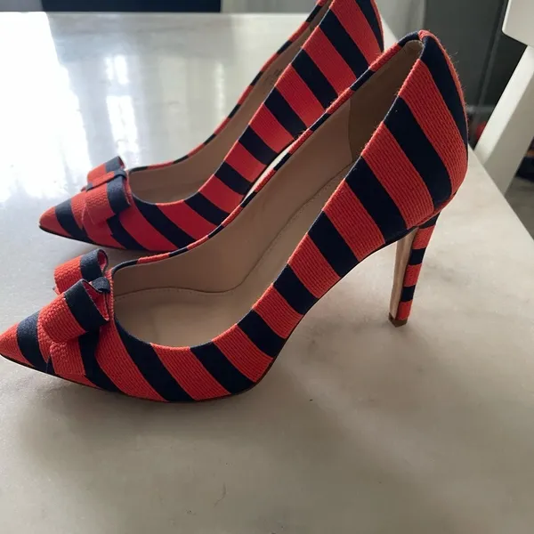 J Crew Collection bow pumps in stripe - Image 3