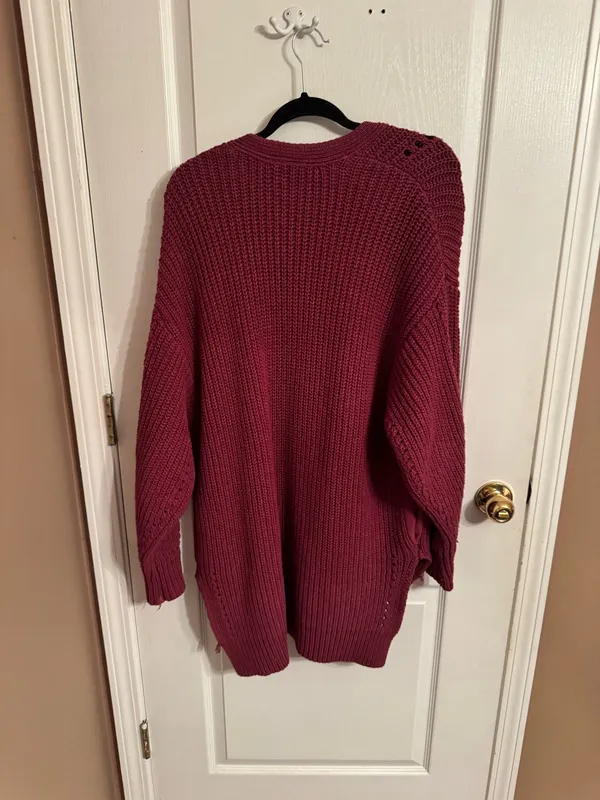Free People Burgundy Cardigan - Image 5