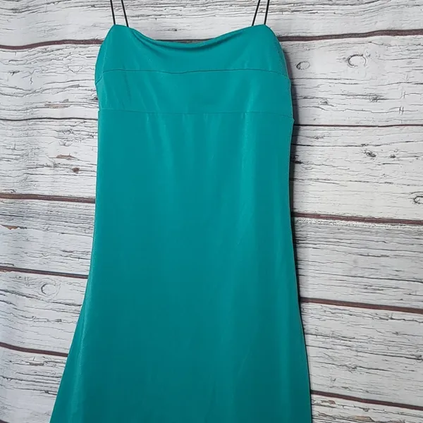 Anthropologie Silence + Noise stretch green spaghetti strap dress sz XS - Image 2