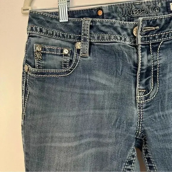 Miss Me Jeans Mid Rise Bootcut Embellished Back Pockets Cropped Womens Sz 29‎ - Image 5