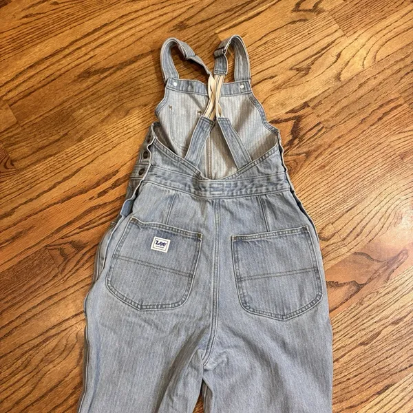 Free People x Lee Factory Flare Overalls Small Vibrant Blues Denim‎ Dungarees - Image 6