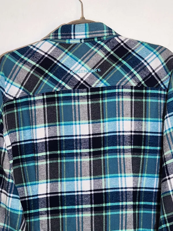 Legendary Whitetails Blue Plaid Flannel Shirt Size XL - Image 3