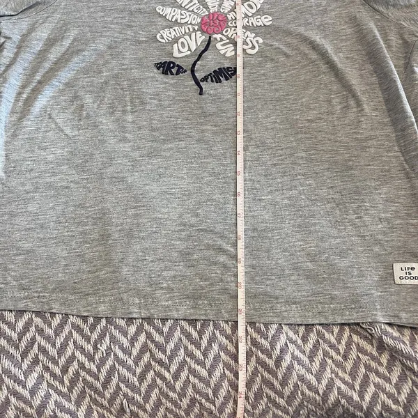 Life Is Good Sleep Large Tee Flower Graphic T Shirt Summer Travel - Image 3