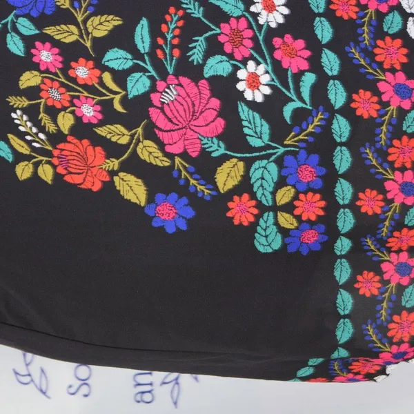 Xhilaration Spaghetti Strap Dress, Floral Pattern on Black Size XL - Image 6