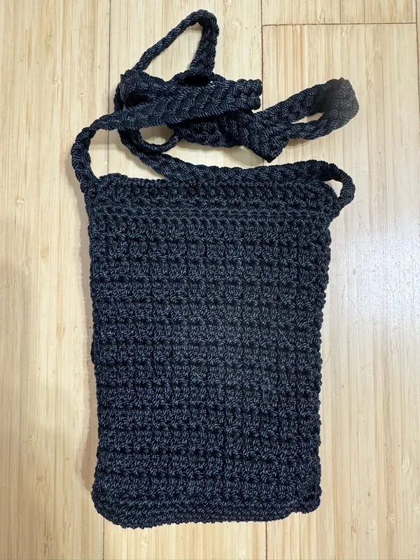 The Sak Black Crochet Boho Mini Crossbody with Logo Disc - Image 2