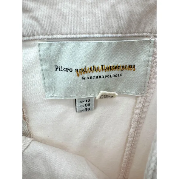Pilcro and the Letterpress by‎ Anthropologie Belted Utility Jumpsuit Cream Cotton Blend Wide Leg 8 - Image 6