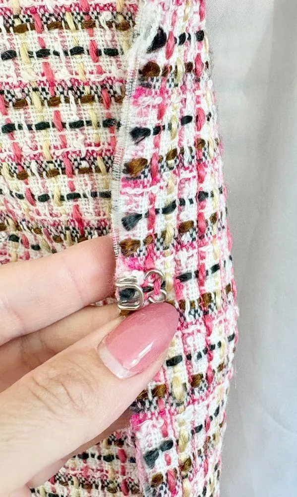 Walter Pink Plaid Tweed Cropped Blazer‎ - Image 9