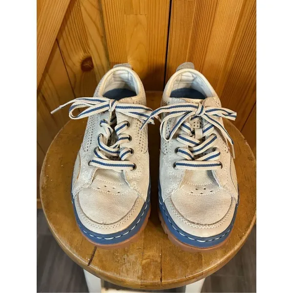 Simple Women Khaki Woven Lace Up Suede Sneaker Shoe Women's Size 8 - Image 2