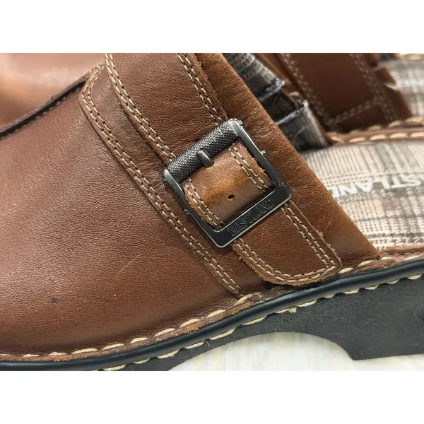 Eastland Mae 10M Brown Leather Clogs Mule Chunky Buckle Cottagecore Comfort Shoe - Image 6