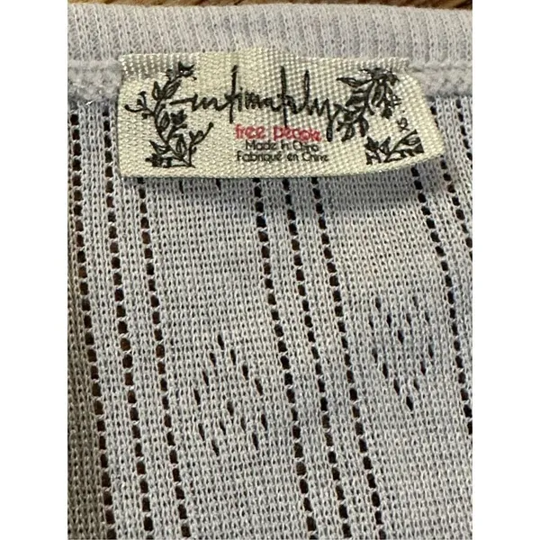 Free People intimately free long gray blue tunic‎ open knit back sz XS - Image 3