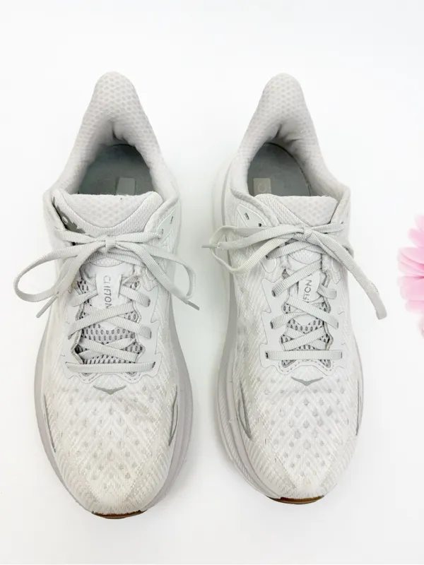 Hoka One One Clifton 9 Running Shoes Sneakers Nimbus Cloud/White - Image 2