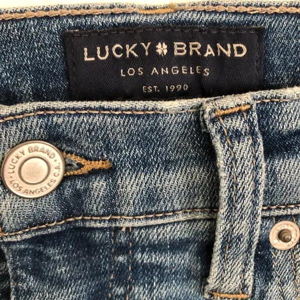 NEW Lucky Brand High Rise Raw Hem Bridgette Skinny Blue Jeans 8/29 - Image 3