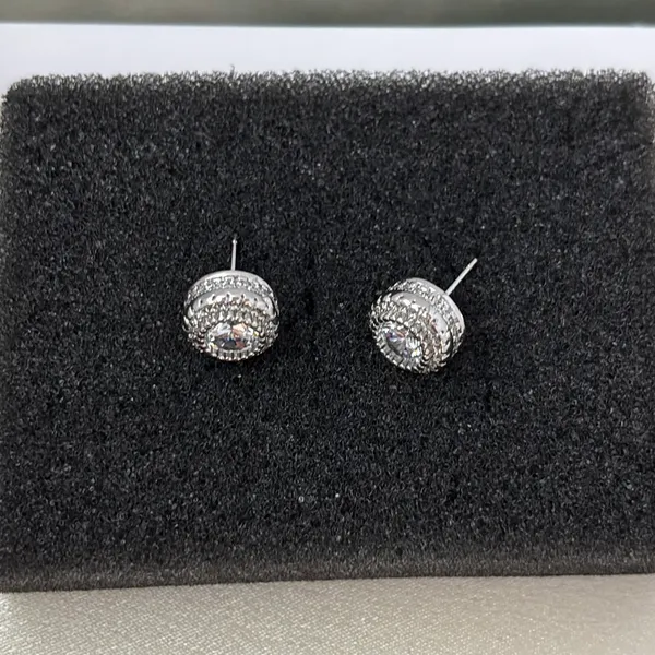 10mm CZ Stud Earrings for Men Women Streetwear Hip Hop Punk Unisex Earrings - Image 3
