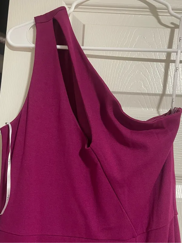 Lulus Magenta One-Shoulder Cutout Maxi Dress Size S NWT - Image 6