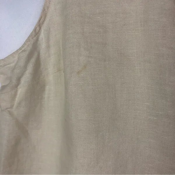 J. Crew Beige Linen Cotton Sleeveless Popover Top‎ S - Image 4
