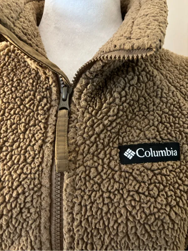Columbia Jacket Women’s Size S Tan Sherpa Full-Zip Fleece Jacket - Image 7