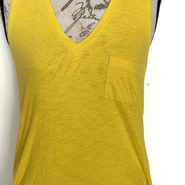 Madewell Womens Blouse Top Tank Sleeveless Preppy Bohemain Boho Yellow Sz Small - Image 5