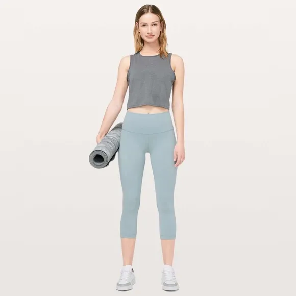 Lululemon Wunder Under Crop 21" Blue Cast Size 10 - Image 2