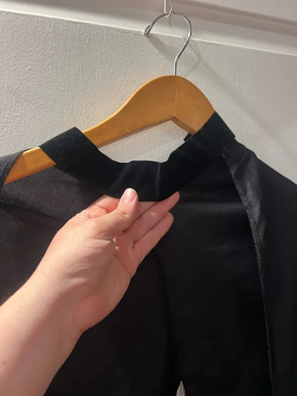Black Hooded Zip-Up Cape costume piece - Image 4