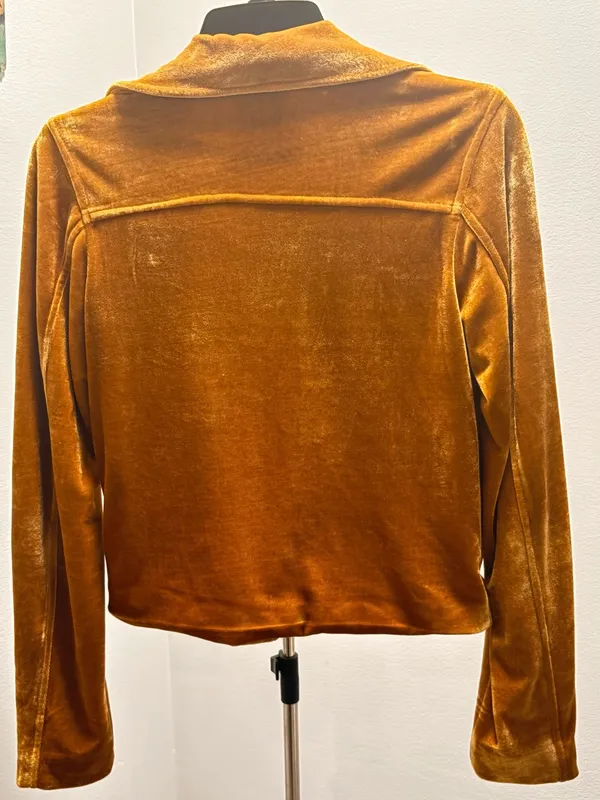 Forever 21 Velvet Moto Jacket in Mustard Gold - Image 3