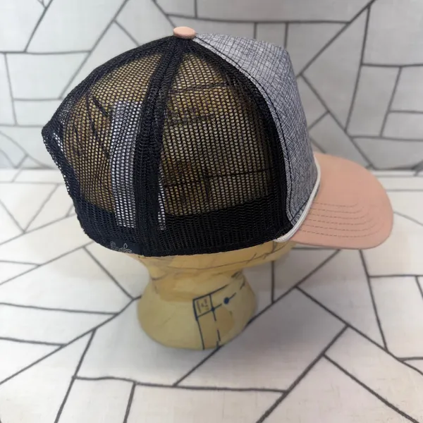 Prana Trucker Hat OS Peach Grey Black Shine Moon Snapback Mesh Cap‎ - Image 4