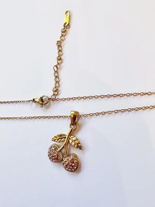 Cherry pink gold necklace - Image 2