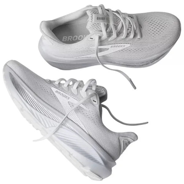 Brooks Women's Ghost 17 Running Shoes White White Grey Size 6.5 NWB No Lid - Image 10