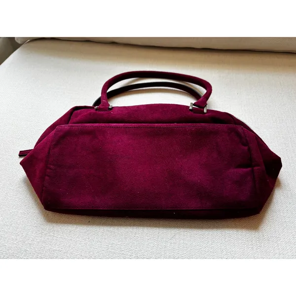 Victoria's Secret SEXY Logo Bag Burgundy Faux‎ Suede Y2K Satchel Retro Coquette - Image 2