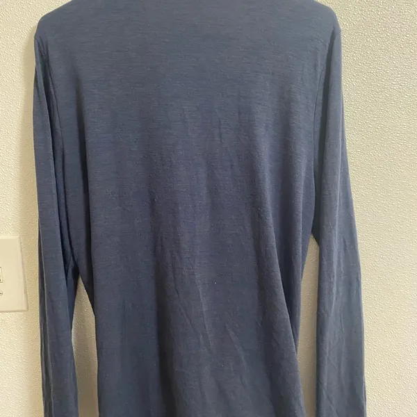 LOFT Size L Blue Wrap Sweater Wool Blend Loose Fit V Neck Long Sleeves - Image 5