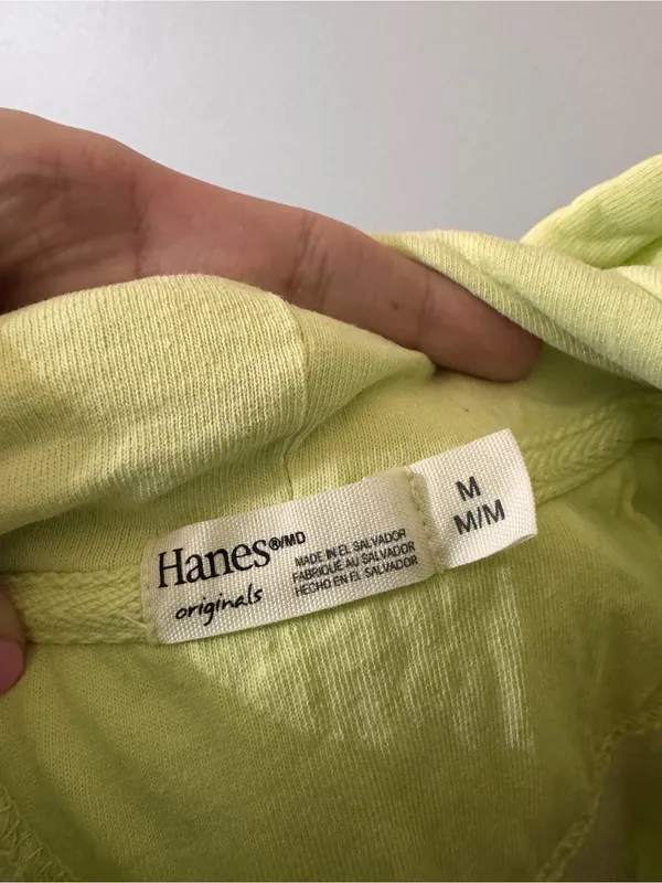 Hanes Chartreuse Yellow Green Hoodie Medium - Image 3