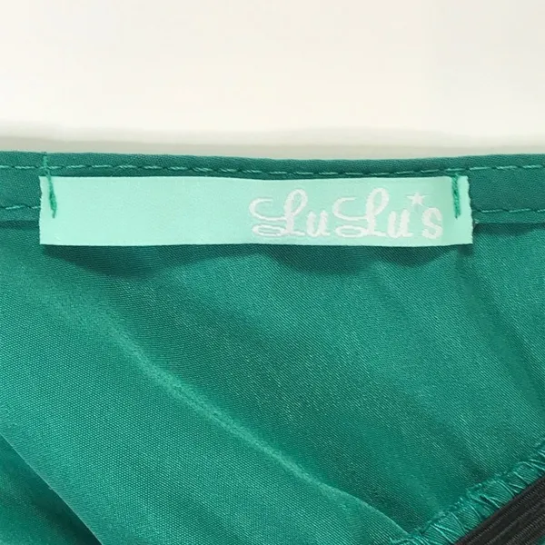 Lulus Teal Green Peplum Satin Mini Dress Sundress Womens S NWOT - Image 8