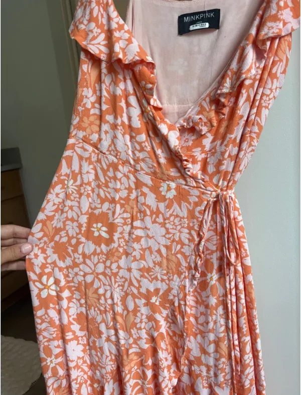 Minkpink orange wrap dress  - Image 2